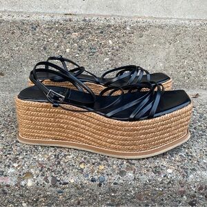 Jeffrey Campbell Black Strappy Platform Sandals Women’s 38
